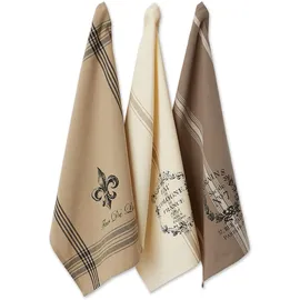 DII French Style Tabletop Kitchen Collection Geschirrtuch-Set, 45,7 x 71,1 cm, verschiedene französische Maserung, 3-teilig
