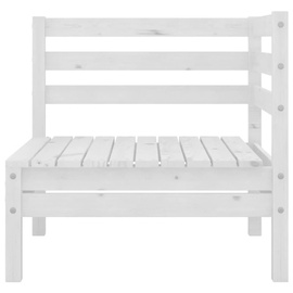 vidaXL 3-tlg. Garten-Lounge-Set Weiß Massivholz Kiefer
