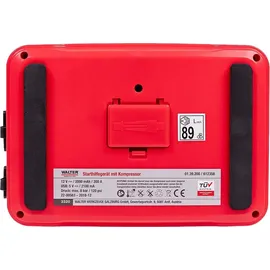 WALTER WERKZEUGE Walter Li-Ion Motorrad Starthilfe mit Kompressor 12V Batterie Starthilfegerät