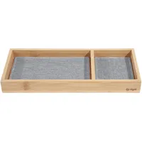Sigel Zubehörablage Bambus, Einleger hellgrau schwarz aus recyceltem PET, 24,3 x 10,9 cm