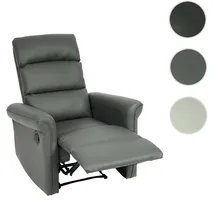Mendler Fernsehsessel HWC-J96, Relaxsessel Sessel Liegesessel, Liegefunktion verstellbar Kunstleder - grau