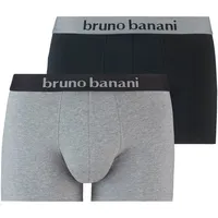 bruno banani Boxer, (2er Pack), mit kontrastreichem Logobund, grau