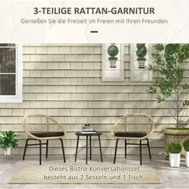 Okwish Gartenmöbel Set 3-tlg. Gelb