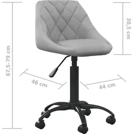 vidaXL Bürostuhl Samt Hellgrau