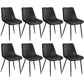 Tectake tectake® Set Stuhl, Monroe Samtoptik, schwarze Stahlbeine, 48 x 59 x 82,5 cm