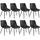 Tectake tectake® Set Stuhl, Monroe Samtoptik, schwarze Stahlbeine, 48 x 59 x 82,5 cm