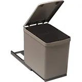 Victory Einbau-Abfallsammler Traditionline 15 Liter 2-Fach automatischen Deckelheber Alugrau