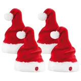 Infactory 4er-Set Singende und tanzende Nikolausmützen
