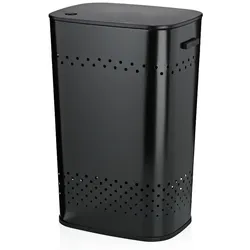 Sitz-Wäschebox Malaga Metall schwarz 39,5x29,5x57,5cm