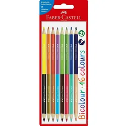 FABER-CASTELL Buntstifte Bicolor, 8er Blisterkarte