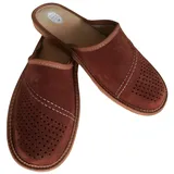 Baffiks Herren Leder Hausschuhe Wildleder Pantoffeln Männer Man's Slippers (Braun, EU Schuhgrößensystem, Erwachsene, Herren, Numerisch, M, 47) - 47 EU