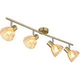 GLOBO Deckenleuchte Deckenlampe Wohnzimmerleuchte messing 4 flammig beweglich E14