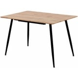 Trisens Esstisch Emilia ausziehbar 120-150-180 x 80 cm 4-10 Personen Küchentisch mit Metallgestell für Küche, Esszimmer Holz Optik, Farbe:Eichefarben