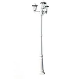 vidaXL Gartenlaterne 3-flammig Aluminium 215 cm inkl. E27 weiß