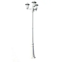 vidaXL Gartenlaterne 3-flammig Aluminium 215 cm inkl. E27 weiß