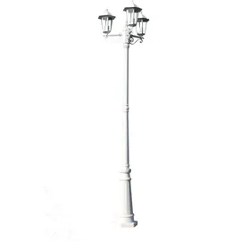 vidaXL Gartenlaterne 3-flammig Aluminium 215 cm inkl. E27 weiß