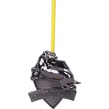 Nemesis Now Harry Potter Christbaumanhänger Hufflepuff Crest (Silver) 6 cm