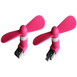 Xlayer Mini Fan 2-in-1 Micro-USB & USB pink Notebook-Zubehör
