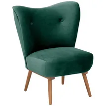 58 aufm Kessel Cocktailsessel Kayra Samtvelours 58 x 58 x 58 cm Grün mit Relax-Funktion
