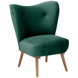 58 aufm Kessel Cocktailsessel Kayra Samtvelours 58 x 58 x 58 cm Grün mit Relax-Funktion