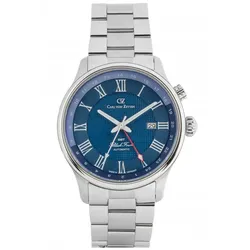 Carl von Zeyten -Rench Herrenuhr Silber Blau Zweite Zeitzone Saphirglas Metallband Automatik 46mm- CVZ0087BLMS
