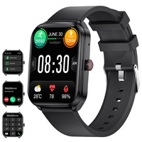 LIGE Smartwatch Herren Damen mit Anruf Bluetooth, 1,93 Zoll HD Smartwatch mit Sprachassistent, Schlafüberwachung/Herzfrequenz/SpO2, IP67 Wasserdicht Schrittzähler Kalorienzähler, Android iOS, Schwarz