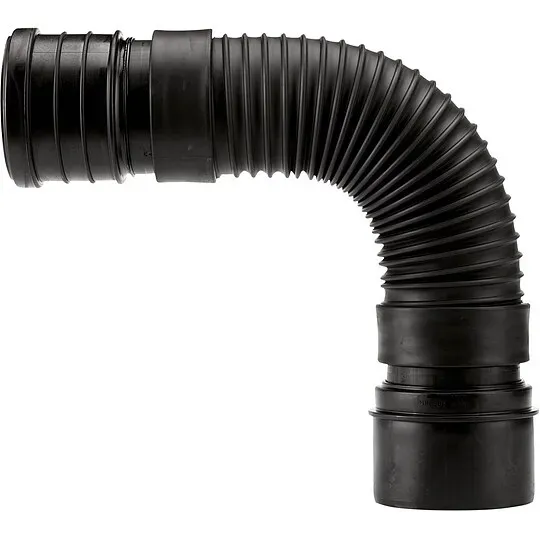 PE WC-Anschlussrohr flexibel, gerade, DN 90/ DN 100, 3-fach verstellbar - 550 mm