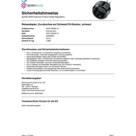 Brennenstuhl Reiseadapter Schwarz 1 St.