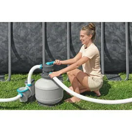 BESTWAY APX365TM Winterfestes Frame Pool Komplett Set 956 x 488 x 132 cm inkl. Sandfilteranlage und Poolleiter