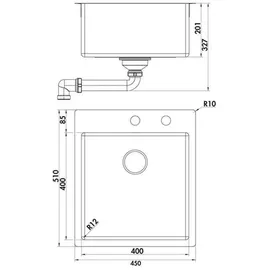 Naber Einbauspüle Corno Piu PR3 Edelstahl