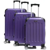 Cheffinger Reisekoffer Koffer 3 tlg Hartschale Trolley Set Kofferset Handgepäck Gepäck Reisetasche