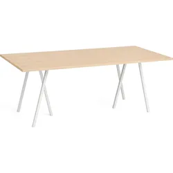 Loop Stand Tisch 200 cm lackierte eichenplatte weiße Beine