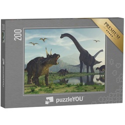 puzzleYOU Puzzle 3D-Rendering: Dinosaurier, 200 Puzzleteile, puzzleYOU-Kollektionen Dinosaurier, Tiere aus Fantasy & Urzeit