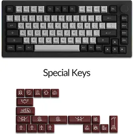 Akko 5075B Plus Dracula Castle Gasket Mechanische Tastatur ANSI 75% Layout RGB Gaming Tastatur Hotswap Taktile Schalter PBT-Tastenkappe NKRO - Grau