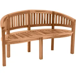 Möbilia Gartensitzbank in Bananenform Teak natur 150 cm - Natur