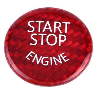 Auto Startknopf Abdeckung, Kohlefaser Motor Start-Stopp Abdeckung, Hochwertig, Passgenau, Langlebig für 1-7 Series X1 X3-X6
