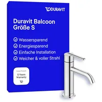 Duravit Balcoon Waschtischarmatur, BA1013002010 S FreshStart und MinusFlow, Ausladung