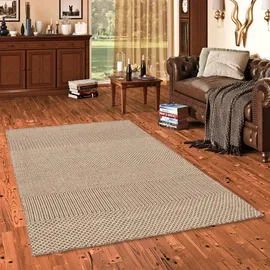 Pergamon Natur Teppich Wolle Rana Meliert (70 x 130 cm,