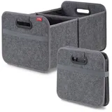 Achilles Auto Faltbox aus Filz, Kofferraumtasche, Einkaufstasche, Kofferraum-Organizer, Filz-Autotasche, Falt-Korb, Kofferraumtasche, Filz-Box, Grau,