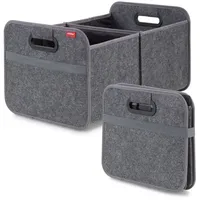 Achilles Auto Faltbox aus Filz, Kofferraumtasche, Einkaufstasche, Kofferraum-Organizer, Filz-Autotasche, Falt-Korb, Kofferraumtasche, Filz-Box, Grau,