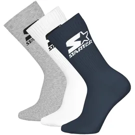 Starter Crew Socken 3er Pack Dunkelblau/Weiß/Grau 43-46