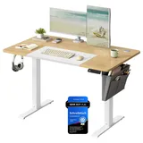 Songmics Schreibtisch elektrisch 120 cm pastellgelb