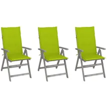 vidaXL Perle Rare Verstellbare Gartenstühle 69 x 69 x 110 cm beige/grau/grün 3 St.