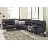 TRENDMANUFAKTUR Polsterecke TRENDMANUFAKTUR "Cecilia, italienisches Designsprache, modern und komfortabel, L-Form", grau (dunkelgrau), B:280cm H:87cm T:240cm, Sofas, toller Sitzkomfort und bequeme Armlehnen