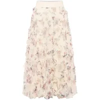 Iro Midirock Damen Floral Weiß 40