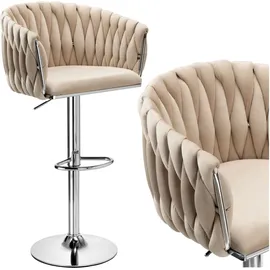OEM Cofton Barhocker Aus Chrombeigem Samt