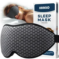 INNELO 3D Schlafmaske für Herren Frauen, 2025 Seiten Verbesserte Augenmaske für Seitenschläfer, 100% Lichtblockierende Ergonomische Schlafbrille,mit Bequeme Drucklos-Augenhöhlen für Reisen, Grau