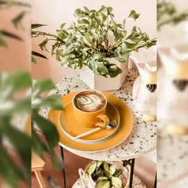 SELTMANN WEIDEN Milchkaffeetasse mit Untertasse 0,38 l Mango Orange