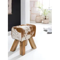 FineBuy Design Sitzhocker Springbock Fußhocker Turnhocker Turnbock Pferd Leder Jeans