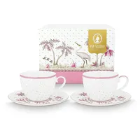 Pip Studio Jolie Dots Gold Pink Tasse mit Untertasse 280ml Set2